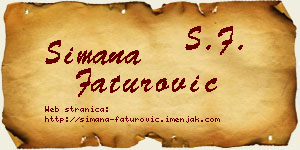 Simana Faturović vizit kartica